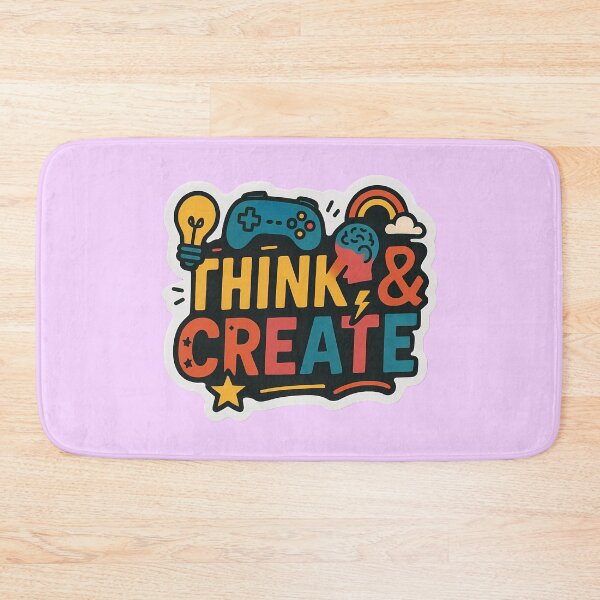 Item preview, Think and Create Motivational Gaming Sticker designed and sold by ExploreAura Studio.