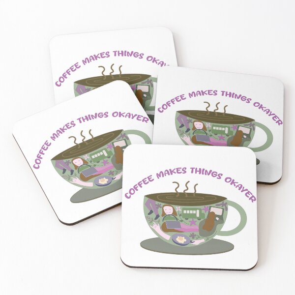 Item preview, Coffee makes things okayer designed and sold by SoupSouka.