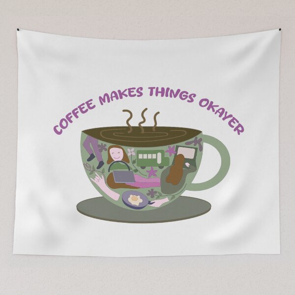 Item preview, Coffee makes things okayer designed and sold by SoupSouka.