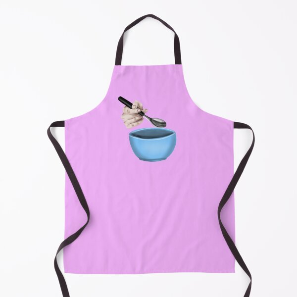 Item preview, Hand holding a spoon with a blue bowl, with pink border designed and sold by katecheerycake.
