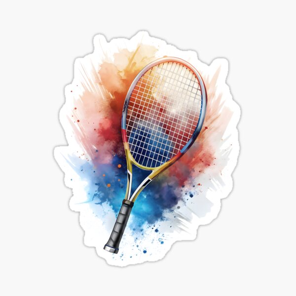 Item preview, Tennis Racket with Colorful Paint Splash designed and sold by Kids Art 4U.