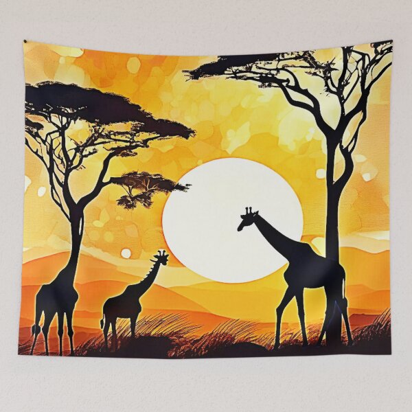 Item preview, African Savannah Sunset Giraffe Scene designed and sold by Health And Fitness Posts e-Store.