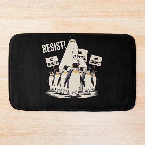 Item preview, Penguin Protest Against Tariffs Funny Penguin Tariff designed and sold by Redgiant87x.