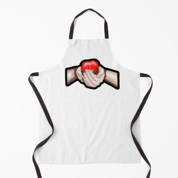 Item preview, Skin-colored hands holding an apple, with black border designed and sold by katecheerycake.