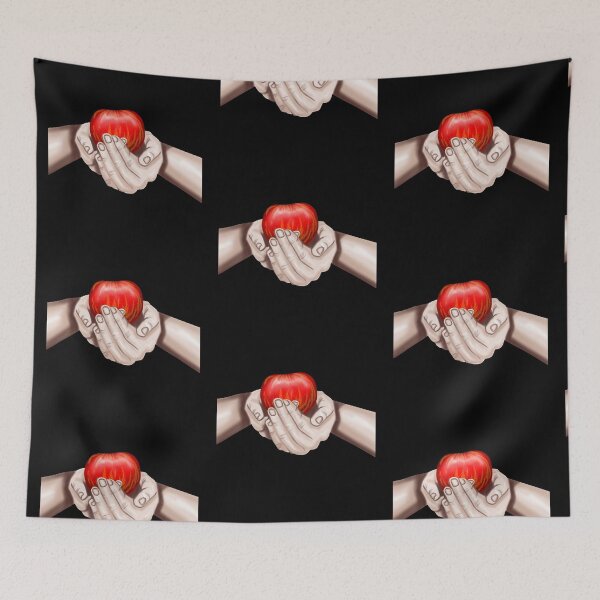 Item preview, Skin-colored hands holding an apple, with black border designed and sold by katecheerycake.