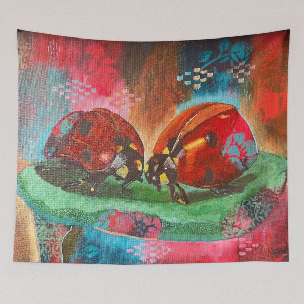 Aperçu de l'œuvre Les coccinelles se rencontrent sur une feuille créée et vendue par CeriAnArtist.