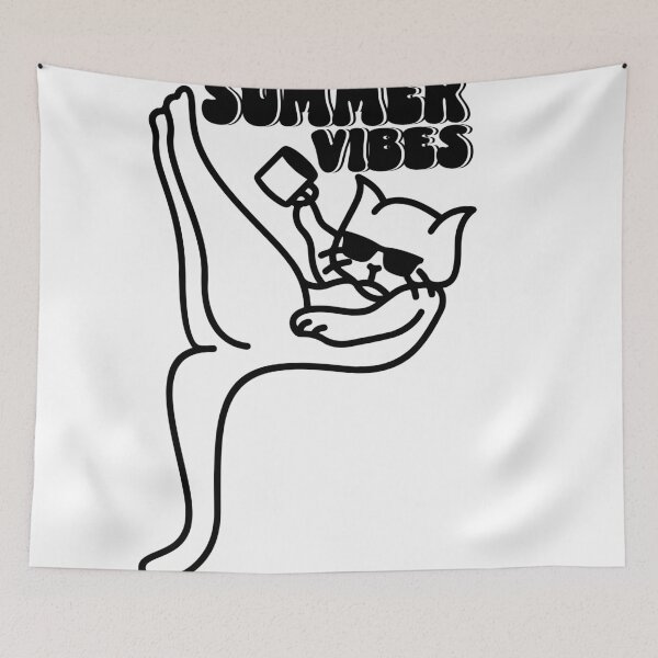 Item preview, Summer vibes lazy cat designed and sold by Liliesse.
