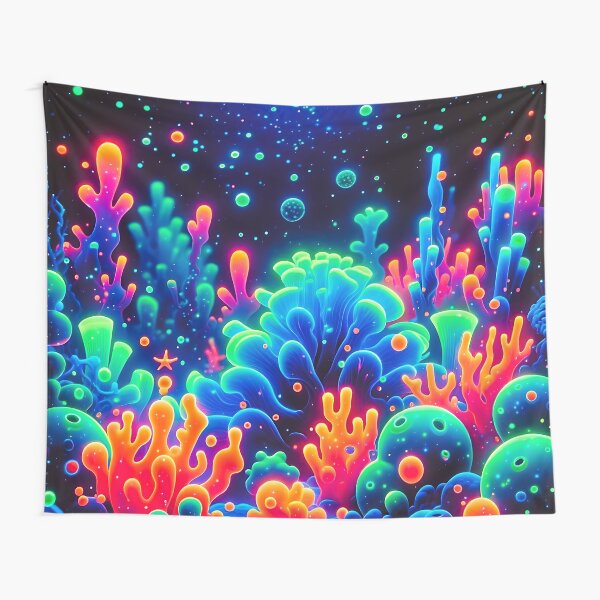 Item preview, uv reactive Neon Coral Reef Underwater Scene designed and sold by Taans-Creation.