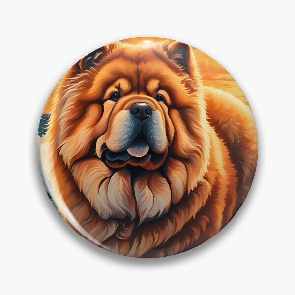 Artikelvorschau, Roter Mahagoni-Chow-Chow im Meer mit Wellen, im orangefarbenen Sonnenuntergang entworfen und verkauft von Coolparrotgirl.