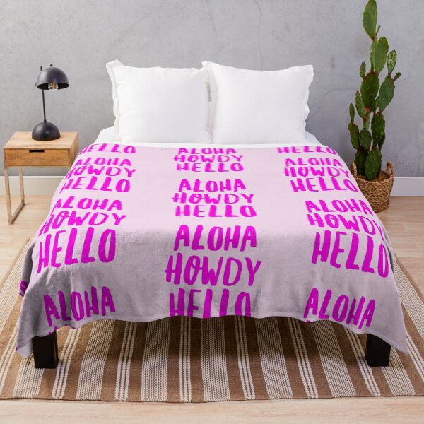 Item preview, Aloha Howdy Hello - Pink Typography Design designed and sold by Stickers by @molllyclare.