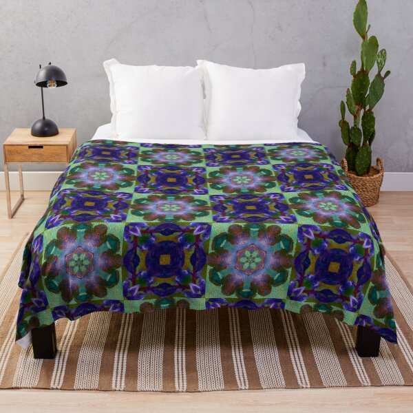 Item preview, Striking Abstract Mosaic Design of Blues and Greens - Vintage Patchwork Feel designed and sold by The-Inner-Light.