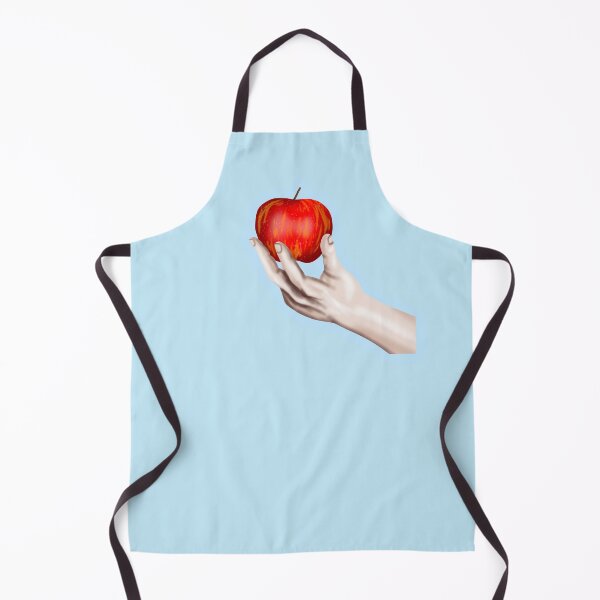 Item preview, Skin-colored hand holding an apple, with light blue border designed and sold by katecheerycake.