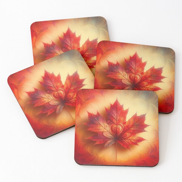 Item preview, Ornamental Red Maple Leaf with Abstract Heart designed and sold by Gaborai.