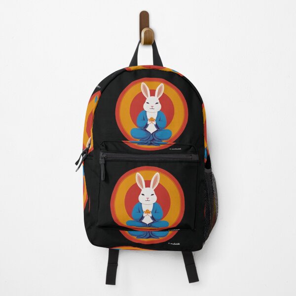 Item preview, Cool Martial Arts Kung Fu Karate Zen White Rabbit in Lotus Position designed and sold by Yogibear & Rachelle .