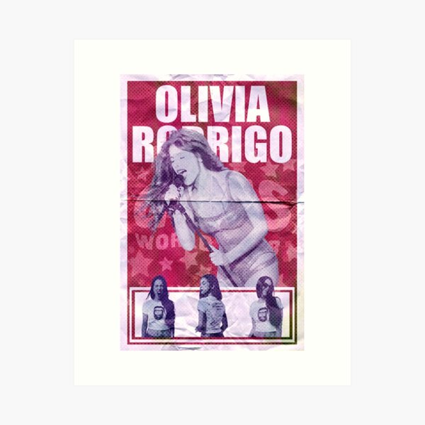 Vista previa del artículo con la obra «Póster morado/rojo de Olivia Rodrigo», diseñado y vendido por HayesWorks.