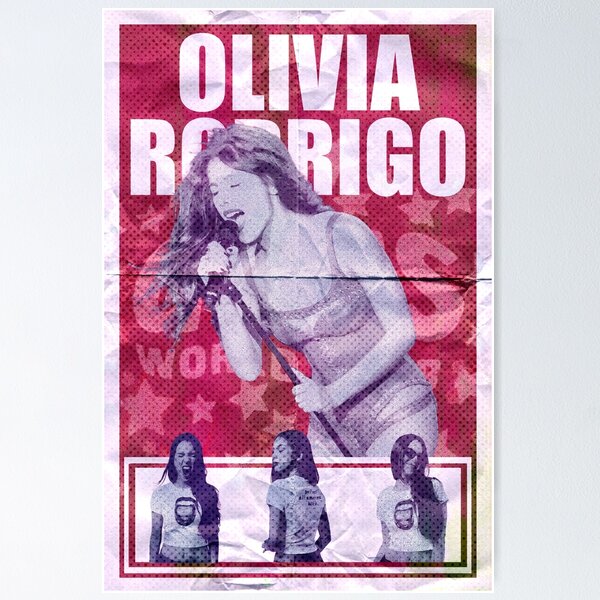 Vista previa del artículo con la obra «Póster morado/rojo de Olivia Rodrigo», diseñado y vendido por HayesWorks.