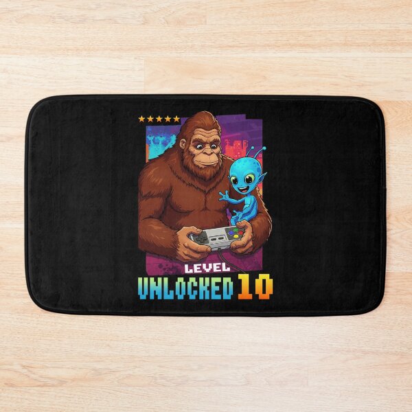 Item preview, Level 10 Unlocked, Birthday, Bigfoot and alien designed and sold by Megadorim.