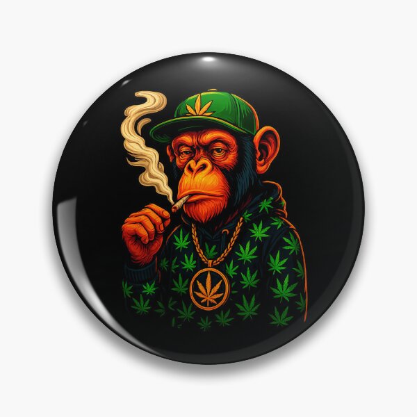 Item preview, Smoking Monkey with Weed Leaf – Urban and Psychedelic Design designed and sold by fezave.