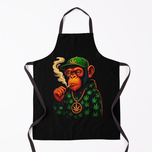 Item preview, Smoking Monkey with Weed Leaf – Urban and Psychedelic Design designed and sold by fezave.