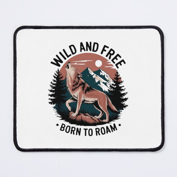 Item preview, Wild and Free Wolf Howling Design – Born to Roam Nature Adventure Art designed and sold by TRENZY..