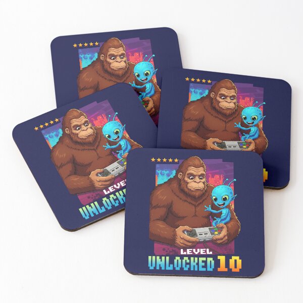 Item preview, Level 10 Unlocked, Birthday, Bigfoot and alien designed and sold by Megadorim.