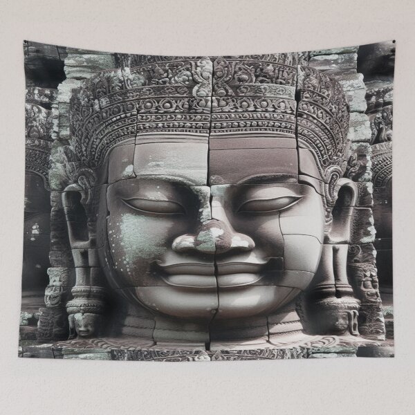 Item preview, Bayon Temple Faces – Avalokiteshvara Stone Serenity Art designed and sold by Naomi Gutierrez Parrish.