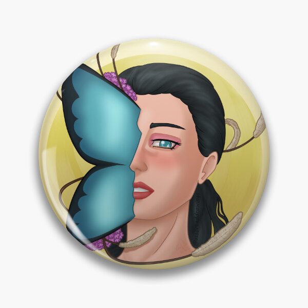 Item preview, Woman with a half butterfly face designed and sold by AssortedDrawings.