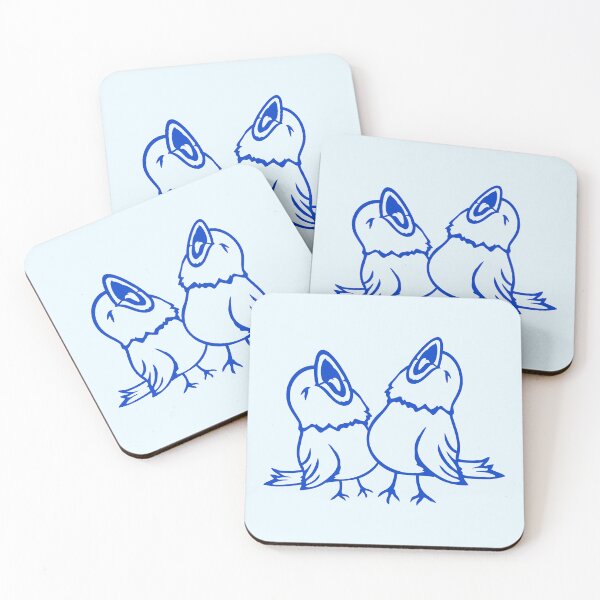 Item preview, 2 budgies songbird sparrow chirping team friends designed and sold by shirt-o-mat.