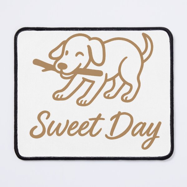 Item preview, "Playful Dog and Stick Illustration – Sweet Day Whimsical Art" designed and sold by Sweetday2025.