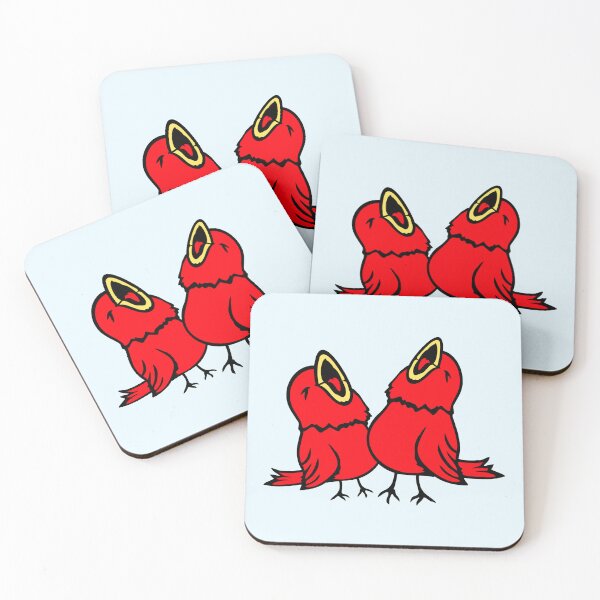 Item preview, 2 budgies songbird sparrow chirping team friends designed and sold by shirt-o-mat.