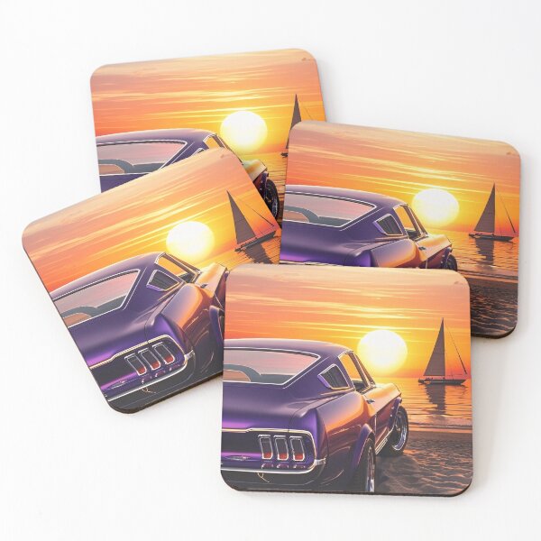 Item preview, Muscle Car at Beach Sunset designed and sold by amithachapa.