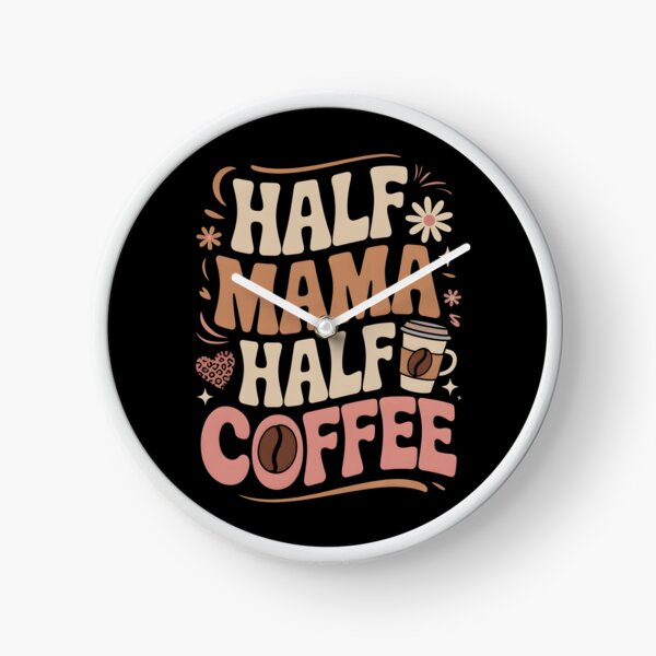 Item preview, Half Mama Half Coffee – Retro Typography Design for Coffee-Loving Moms designed and sold by Hooodify.