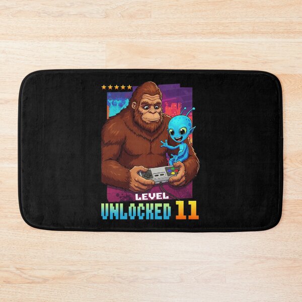 Item preview, Level 11 Unlocked, Birthday, Bigfoot and alien designed and sold by Megadorim.