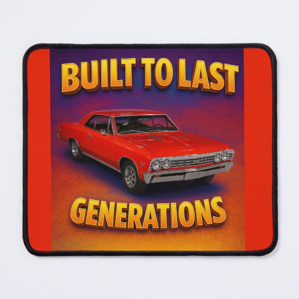 Item preview, Built to Last Generations – Vintage Muscle Car Art– Classic Automotive Enthusiast Design designed and sold by Shabby Script Archive | Digital Designer .