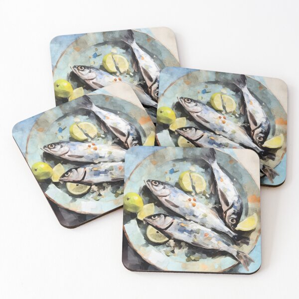 Item preview, Fish With Lemon on Plate Still Life designed and sold by Janine Aykens.
