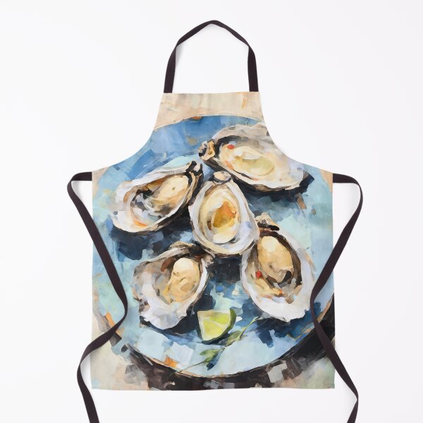 Item preview, Oysters on Blue Plate Still Life designed and sold by Janine Aykens.