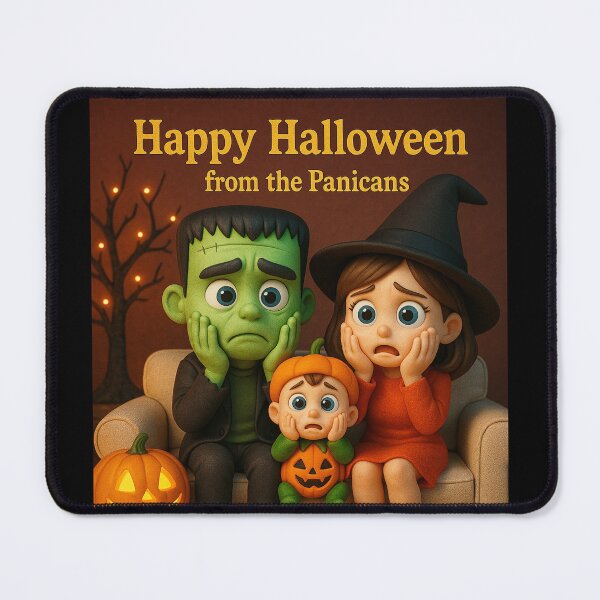 Item preview, "Spooky Season Greetings: Happy Halloween from the Panicans" designed and sold by MySheetMusicArt.