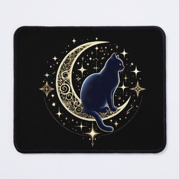 Item preview, Black cat sitting  - mystical and magical symbols designed and sold by Roberta Calabrese.