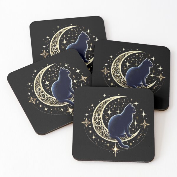 Item preview, Black cat sitting  - mystical and magical symbols designed and sold by Roberta Calabrese.