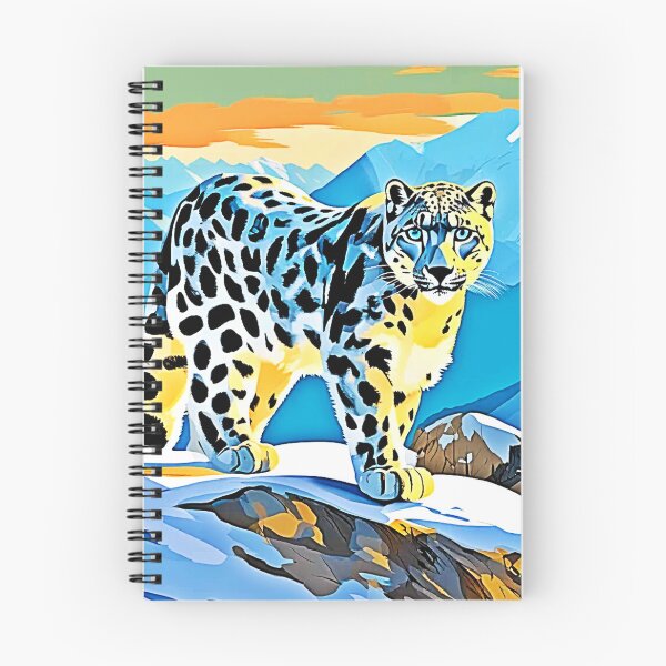 Item preview, Snowy Mountain Leopard Stance Design designed and sold by Health And Fitness Posts e-Store.