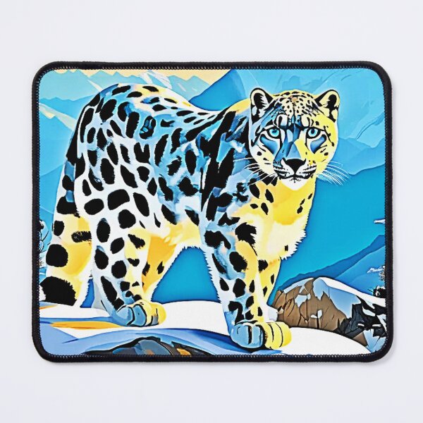 Item preview, Snowy Mountain Leopard Stance Design designed and sold by Health And Fitness Posts e-Store.