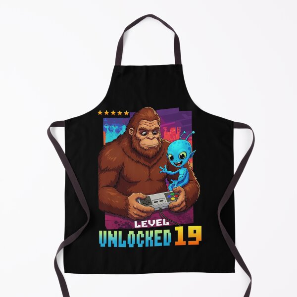 Item preview, Level 19 Unlocked, Birthday, Bigfoot and alien designed and sold by Megadorim.