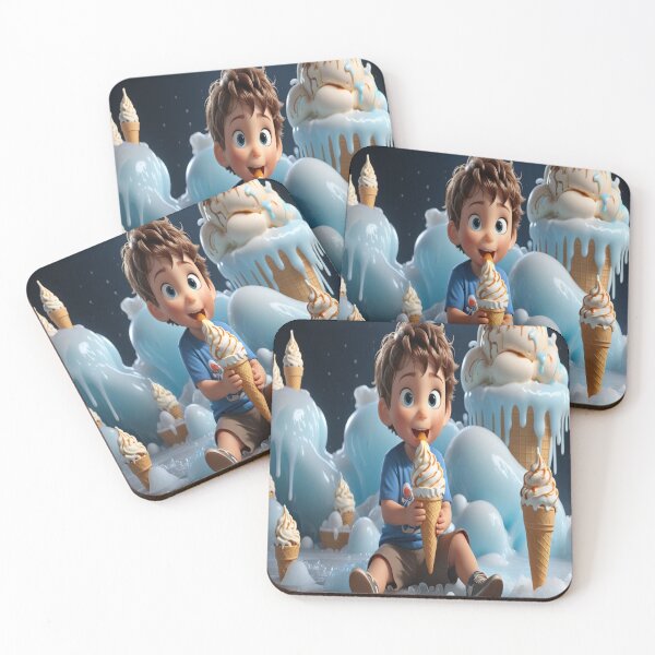 Item preview, Chilly Treat Buddy" – Animated Boy Eating Ice Cream designed and sold by Artisfunforme.