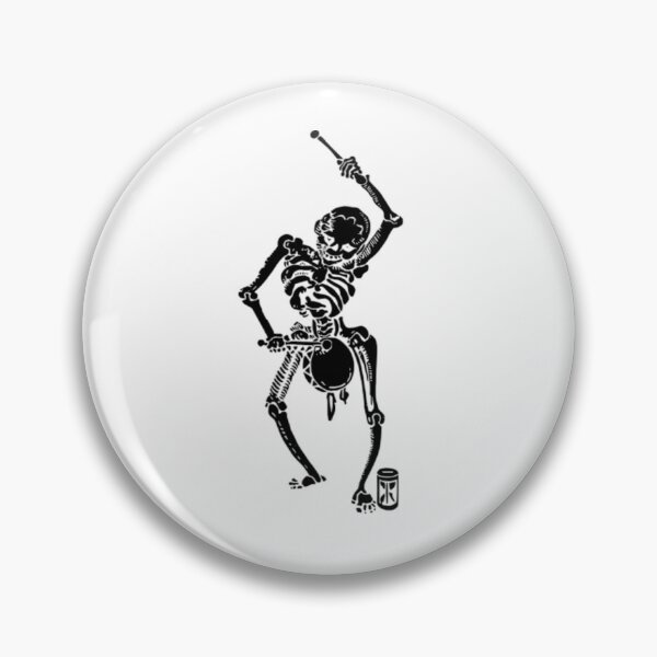 Item preview, A skeleton in black plays the drum designed and sold by ARTofBito.