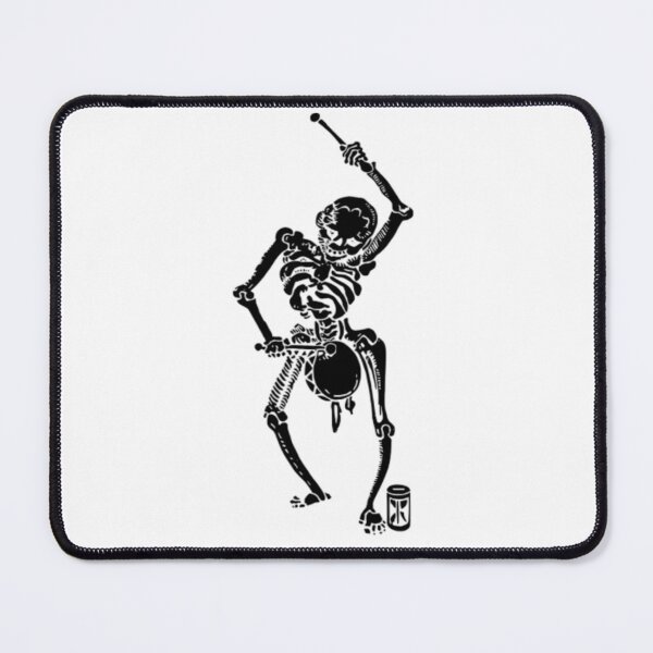Item preview, A skeleton in black plays the drum designed and sold by ARTofBito.