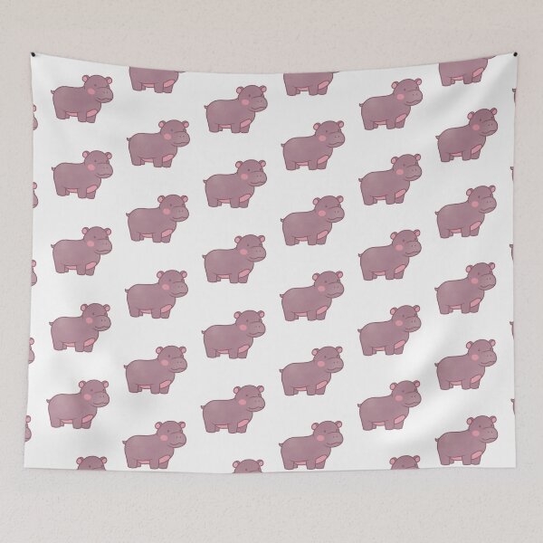 Item preview, cute smiling baby hippo designed and sold by winterpumpkin.