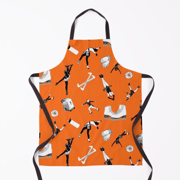 Item preview, Figure Skating Female Silhouettes and Accessories on Bright Orange  designed and sold by PD-Skating.