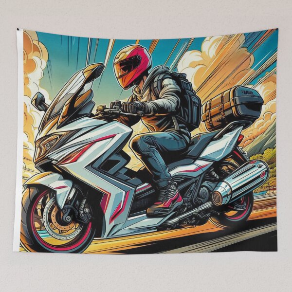 Item preview, AI Biker Nature Tour – Scenic Motorcycle and Scooter Adventure Design for Travel, Outdoor, and Freedom Lovers designed and sold by knalpot-design.