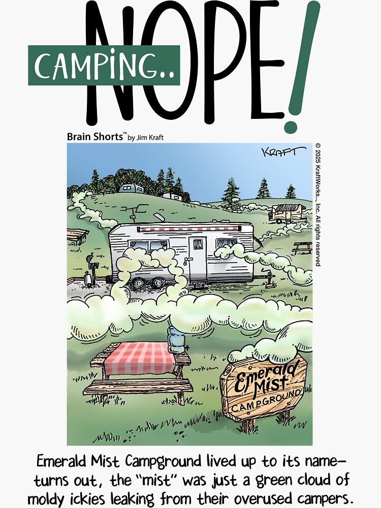 Thumbnail 3 of 3, Sticker, Camping—Nope Camper Camping designed and sold by jimkraft777.