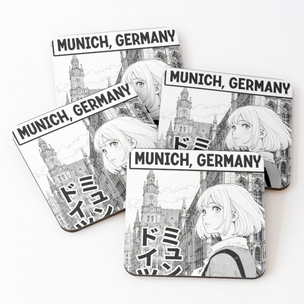 Item preview, Manga Panel Aesthetic Munich Cityscape German Country Traveler Anime Girl 80s Retro designed and sold by onlyanimevibes.
